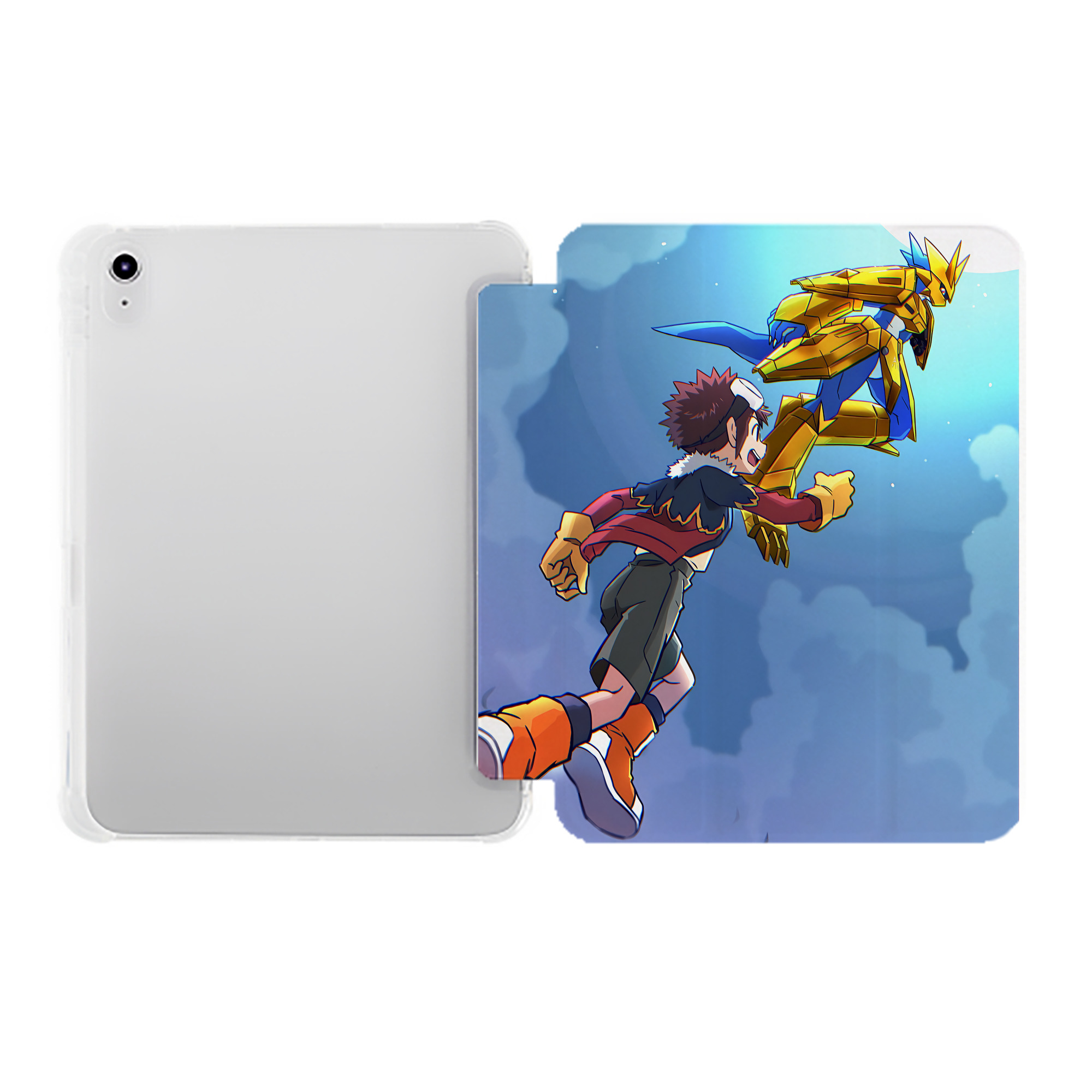 （画像用） Digimon デジタルモンスター/デジモン IPad ケース ペン収納付き 三つ折りスタンド PUレザー×シリコン 対応機種9.5/10.5/10.9インチ
